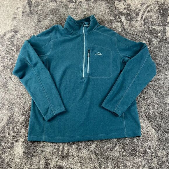 LL Bean Trail Fitness Fleece 1/4 Zip Men's M Blue Pullover Sweater NWT Outdoor - Picture 1 of 9